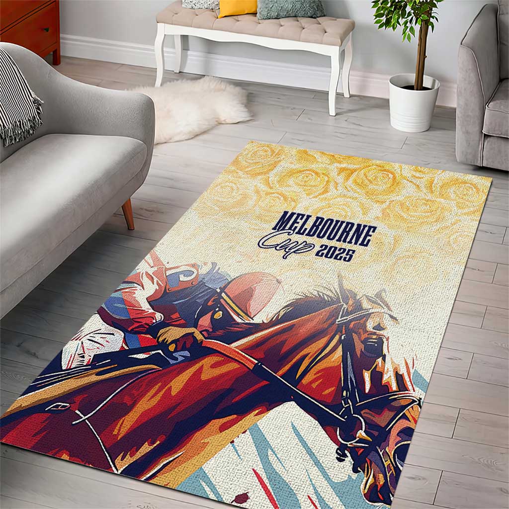 Melbourne Horse Racing Area Rug Yellow Rose Champion - Wonder Print Shop