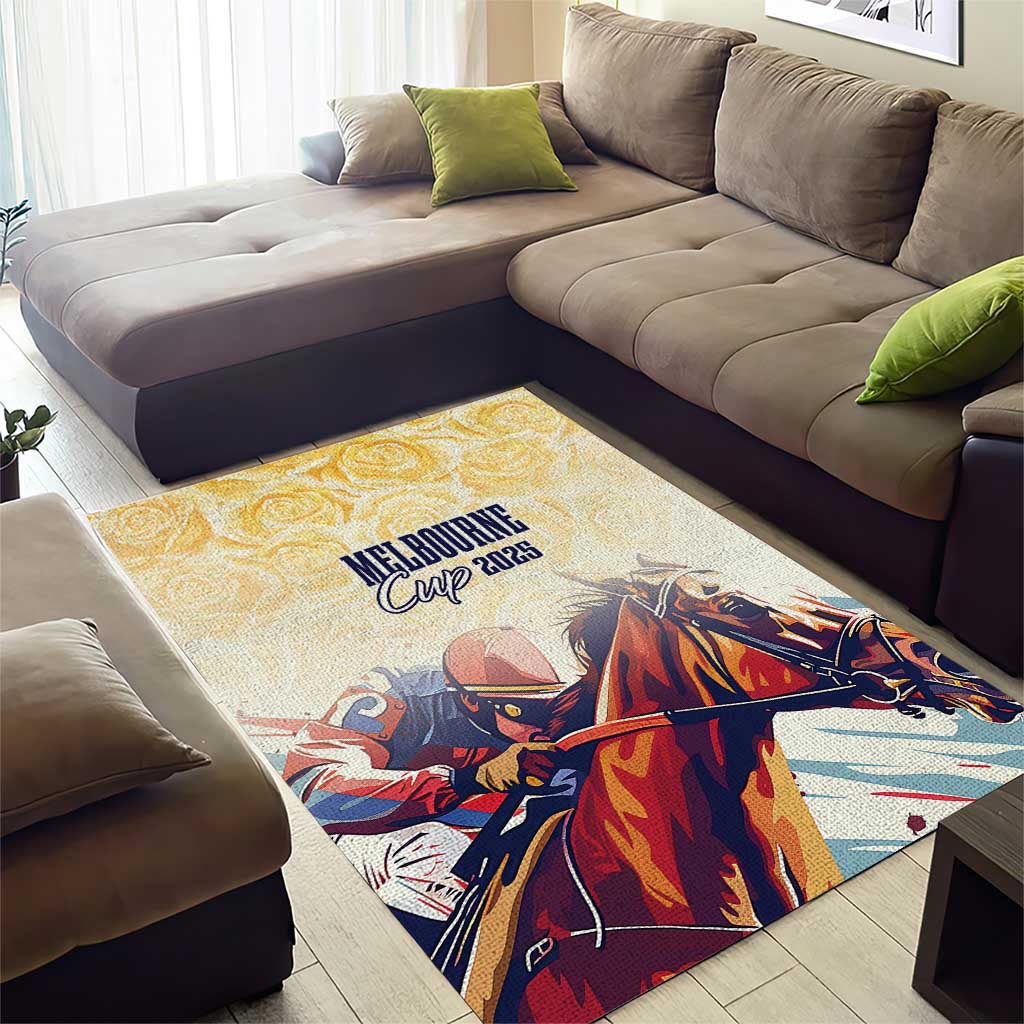 Melbourne Horse Racing Area Rug Yellow Rose Champion - Wonder Print Shop