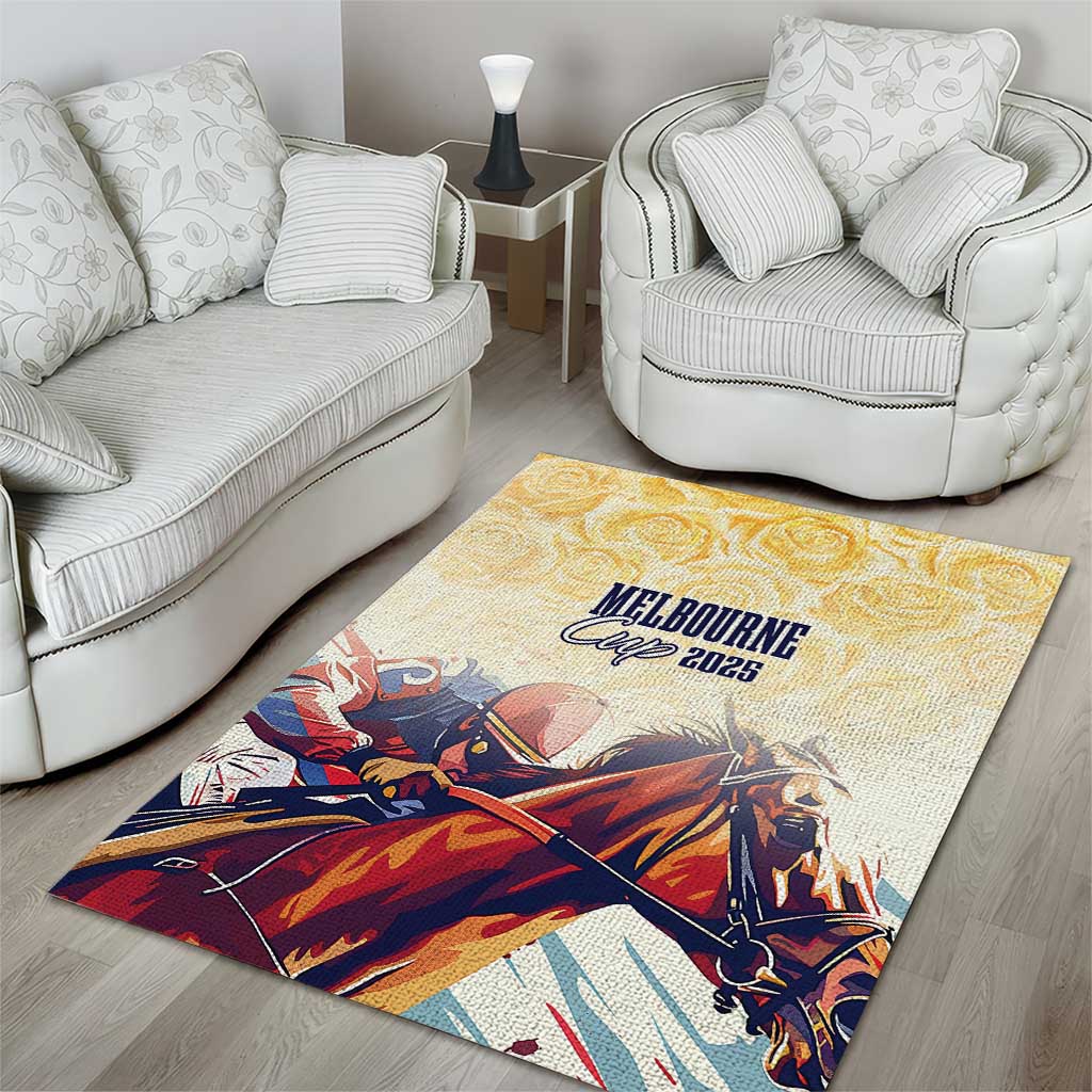 Melbourne Horse Racing Area Rug Yellow Rose Champion - Wonder Print Shop