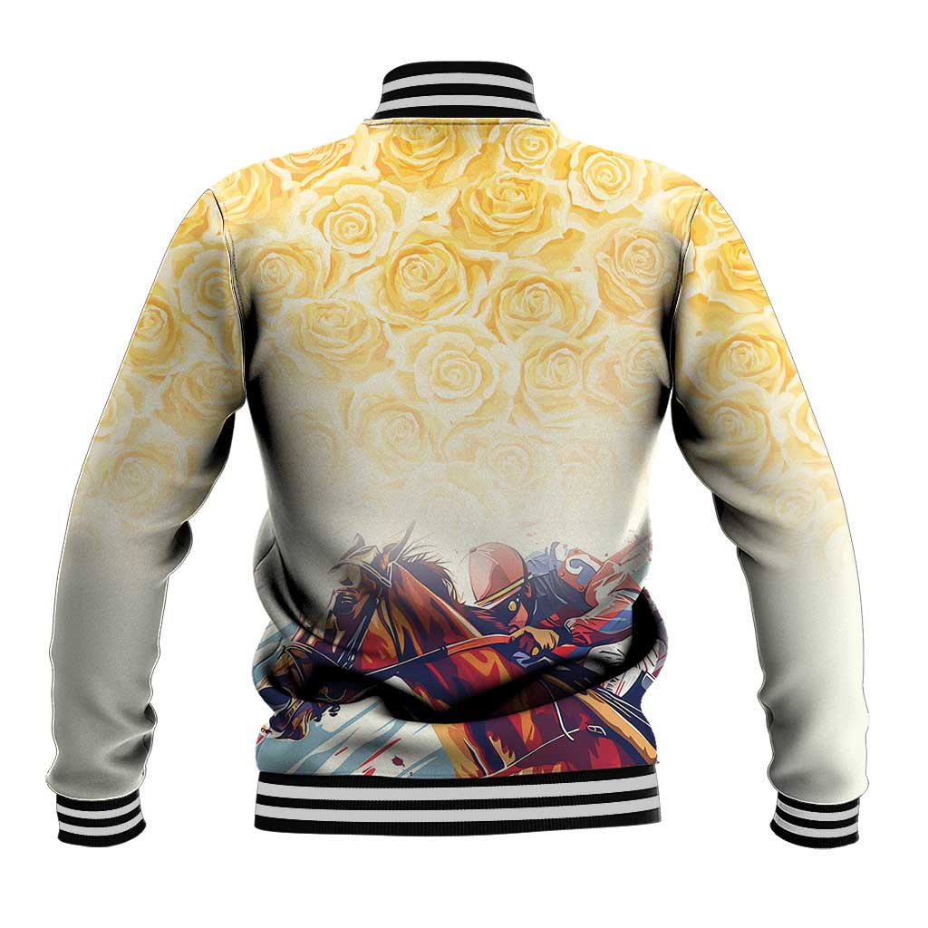 Melbourne Horse Racing Baseball Jacket Yellow Rose Champion - Wonder Print Shop