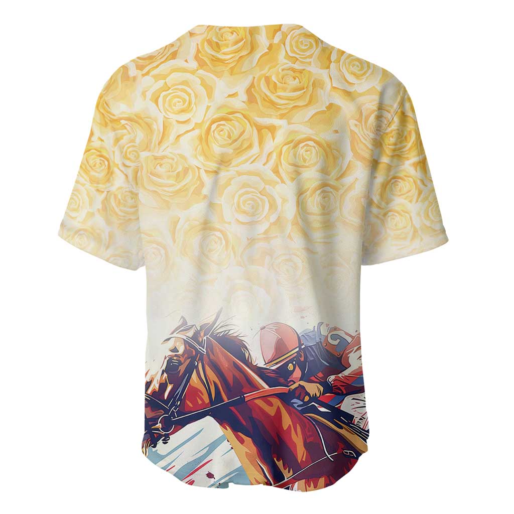 Melbourne Horse Racing Baseball Jersey Yellow Rose Champion - Wonder Print Shop