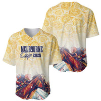 Melbourne Horse Racing Baseball Jersey Yellow Rose Champion - Wonder Print Shop