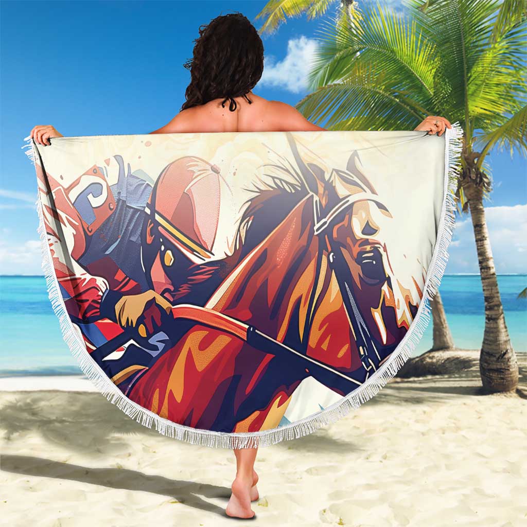 Melbourne Horse Racing Beach Blanket Yellow Rose Champion - Wonder Print Shop