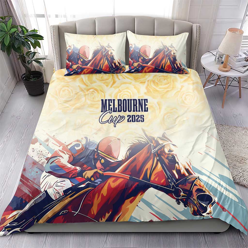 Melbourne Horse Racing Bedding Set Yellow Rose Champion - Wonder Print Shop