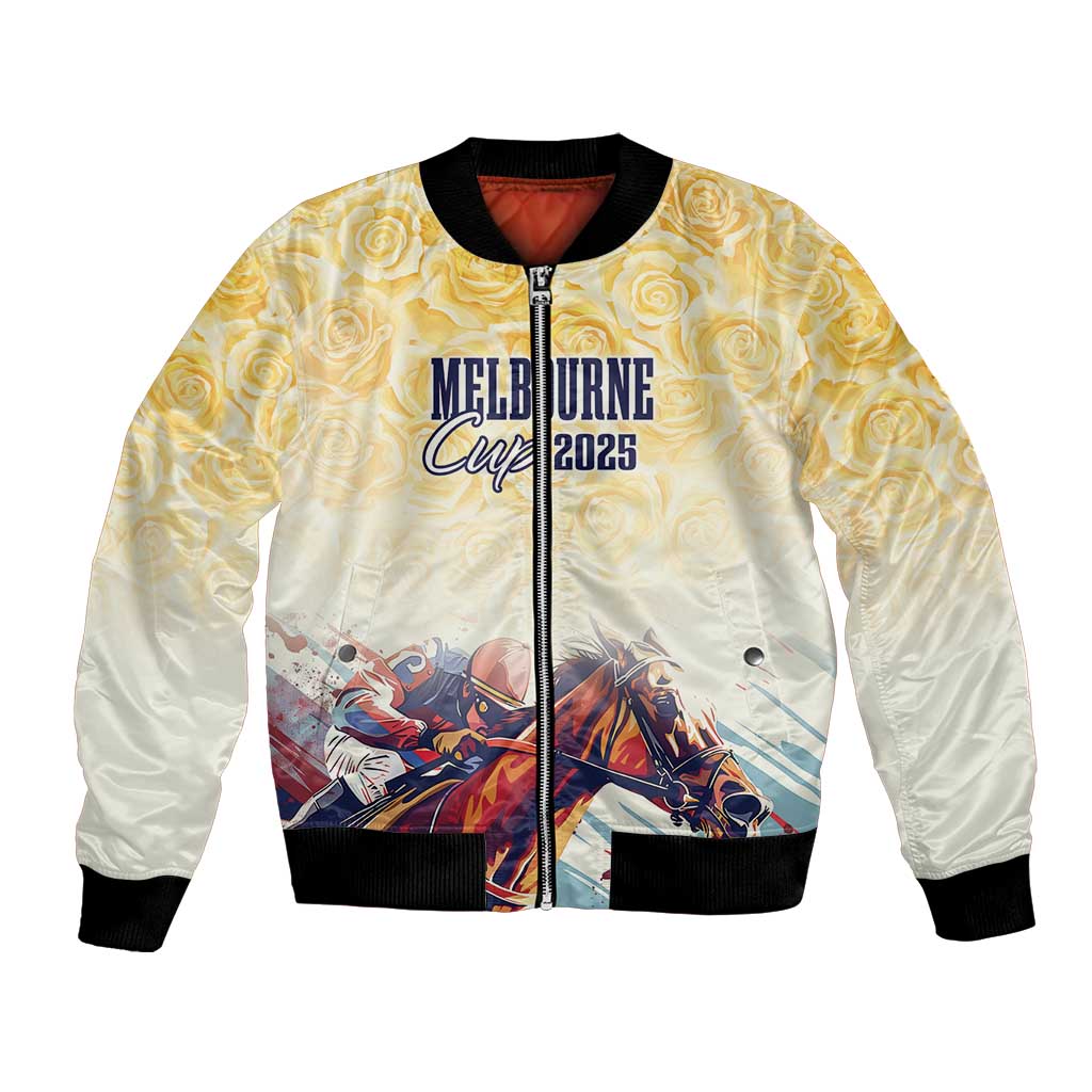 Melbourne Horse Racing Bomber Jacket Yellow Rose Champion - Wonder Print Shop