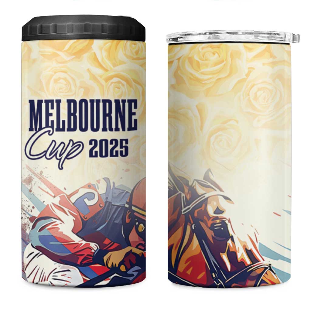Melbourne Horse Racing 4 in 1 Can Cooler Tumbler Yellow Rose Champion - Wonder Print Shop