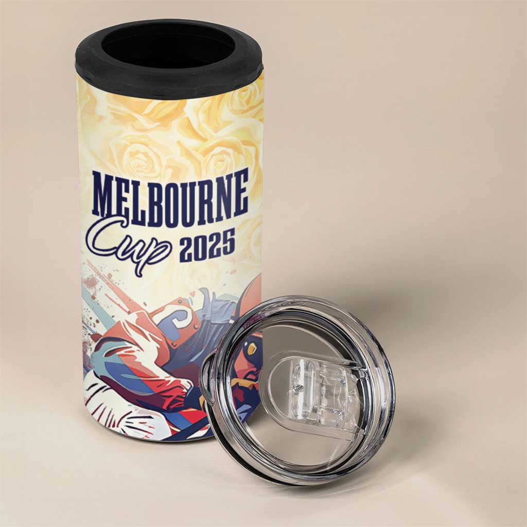 Melbourne Horse Racing 4 in 1 Can Cooler Tumbler Yellow Rose Champion - Wonder Print Shop