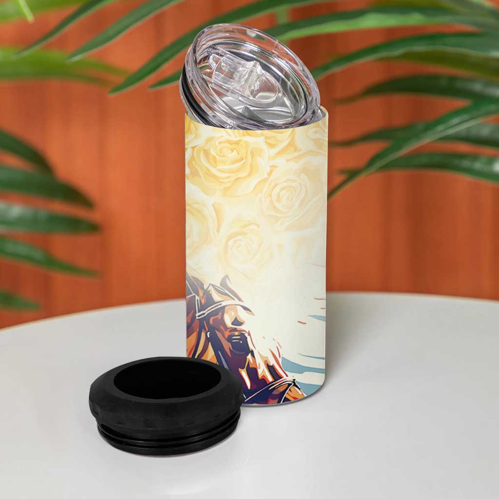 Melbourne Horse Racing 4 in 1 Can Cooler Tumbler Yellow Rose Champion - Wonder Print Shop