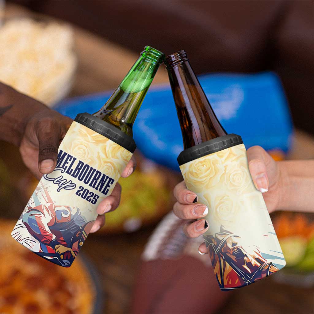 Melbourne Horse Racing 4 in 1 Can Cooler Tumbler Yellow Rose Champion - Wonder Print Shop