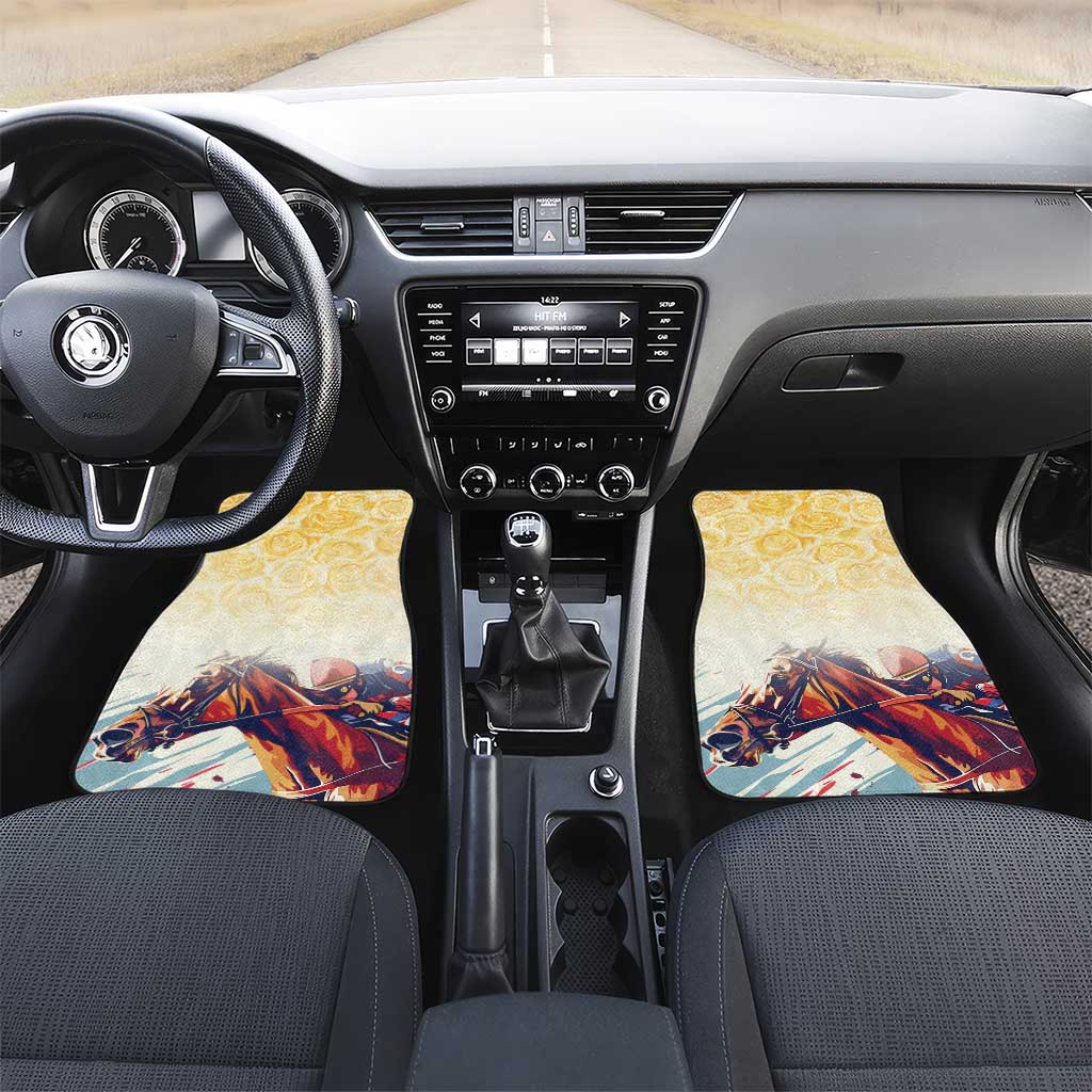 Melbourne Horse Racing Car Mats Yellow Rose Champion - Wonder Print Shop