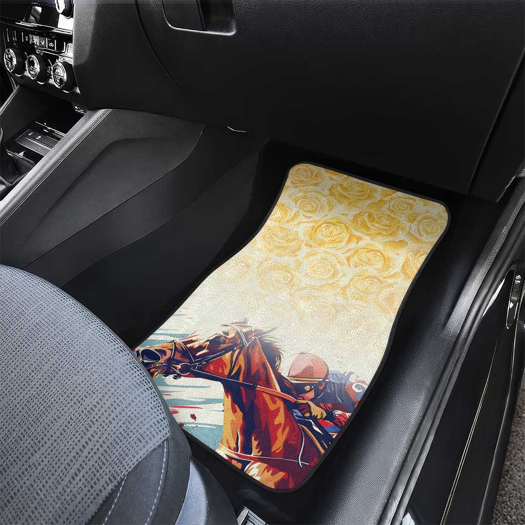 Melbourne Horse Racing Car Mats Yellow Rose Champion - Wonder Print Shop