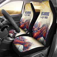 Melbourne Horse Racing Car Seat Cover Yellow Rose Champion - Wonder Print Shop