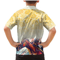 Melbourne Horse Racing Family Matching Mermaid Dress and Hawaiian Shirt Yellow Rose Champion - Wonder Print Shop