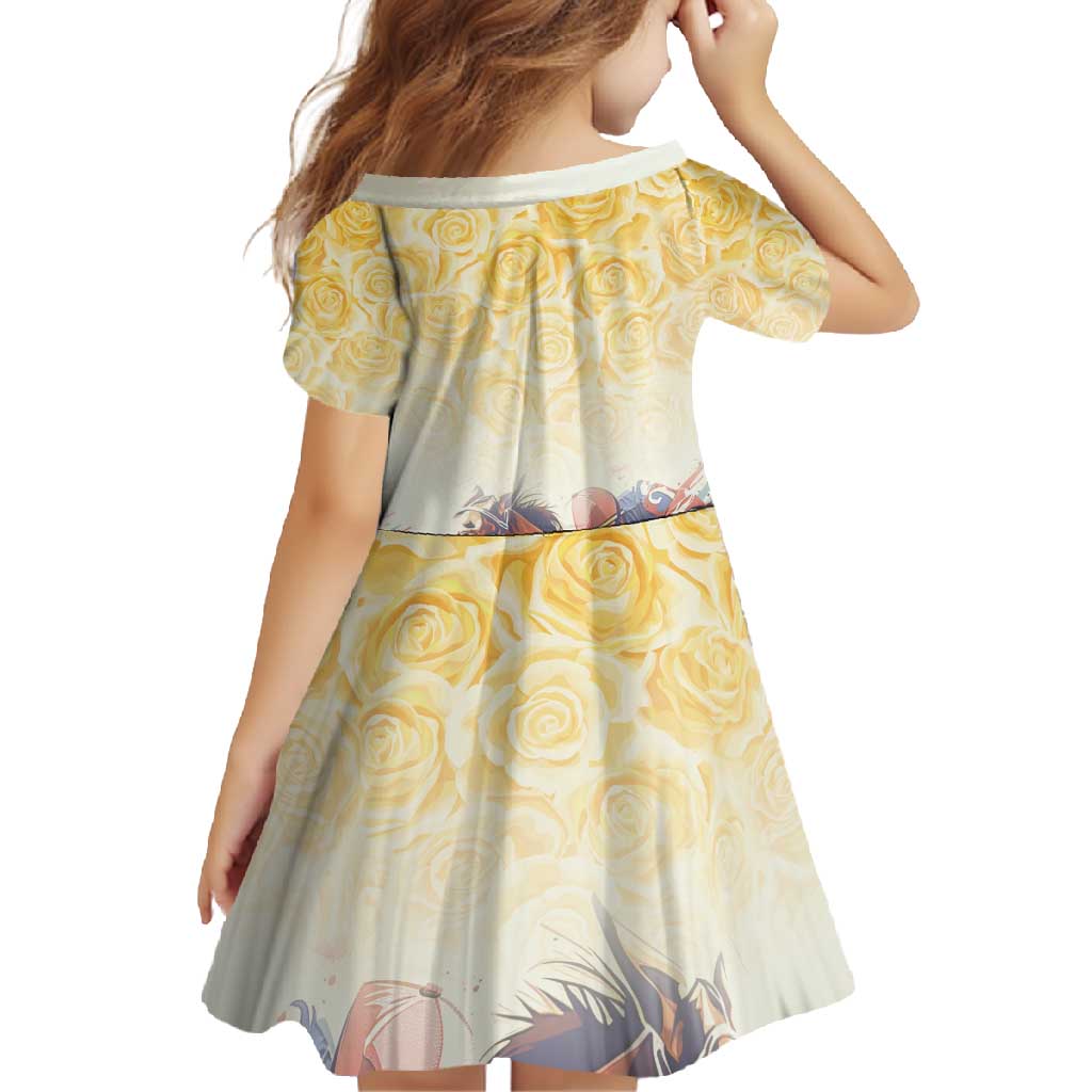 Melbourne Horse Racing Family Matching Mermaid Dress and Hawaiian Shirt Yellow Rose Champion - Wonder Print Shop