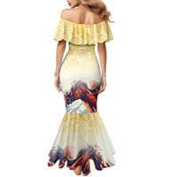 Melbourne Horse Racing Family Matching Mermaid Dress and Hawaiian Shirt Yellow Rose Champion - Wonder Print Shop