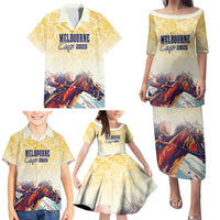 Melbourne Horse Racing Family Matching Puletasi and Hawaiian Shirt Yellow Rose Champion - Wonder Print Shop