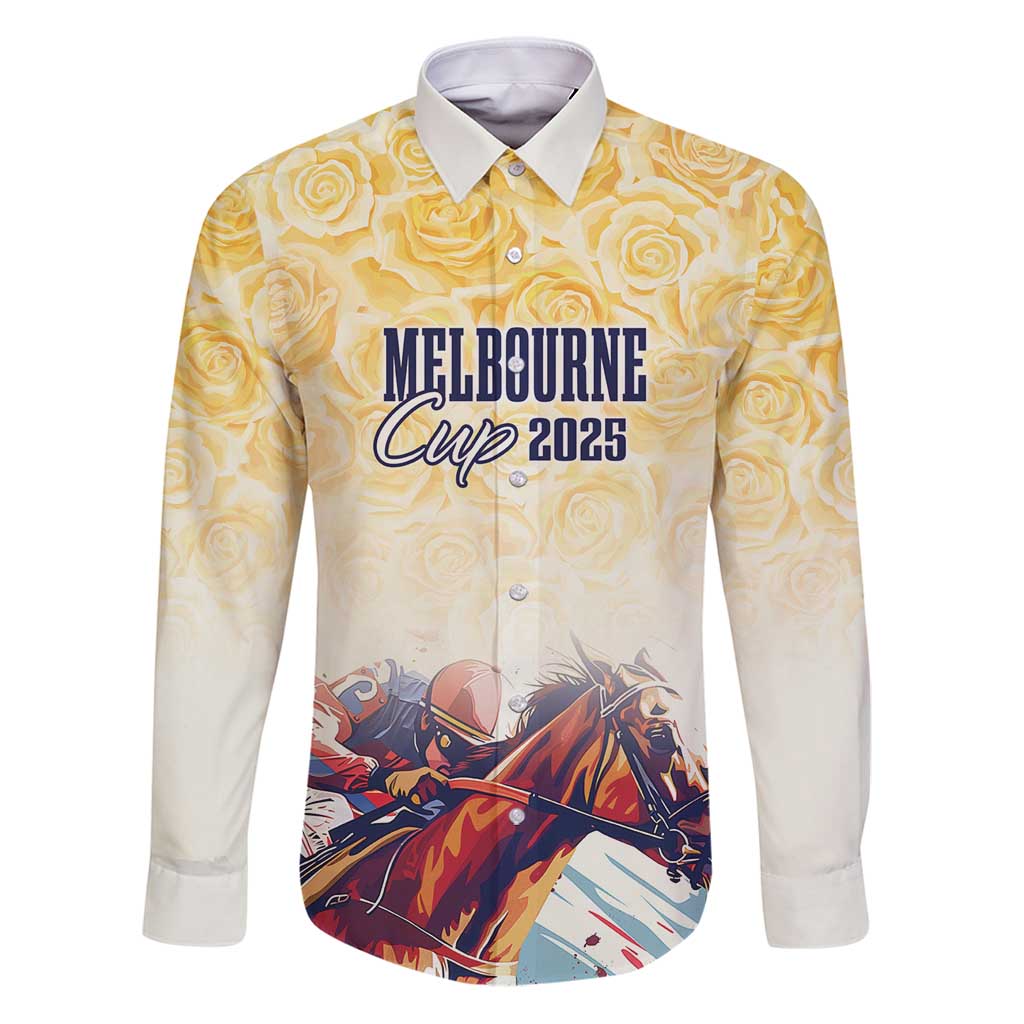 Melbourne Horse Racing Family Matching Puletasi and Hawaiian Shirt Yellow Rose Champion - Wonder Print Shop