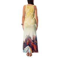 Melbourne Horse Racing Family Matching Tank Maxi Dress and Hawaiian Shirt Yellow Rose Champion - Wonder Print Shop