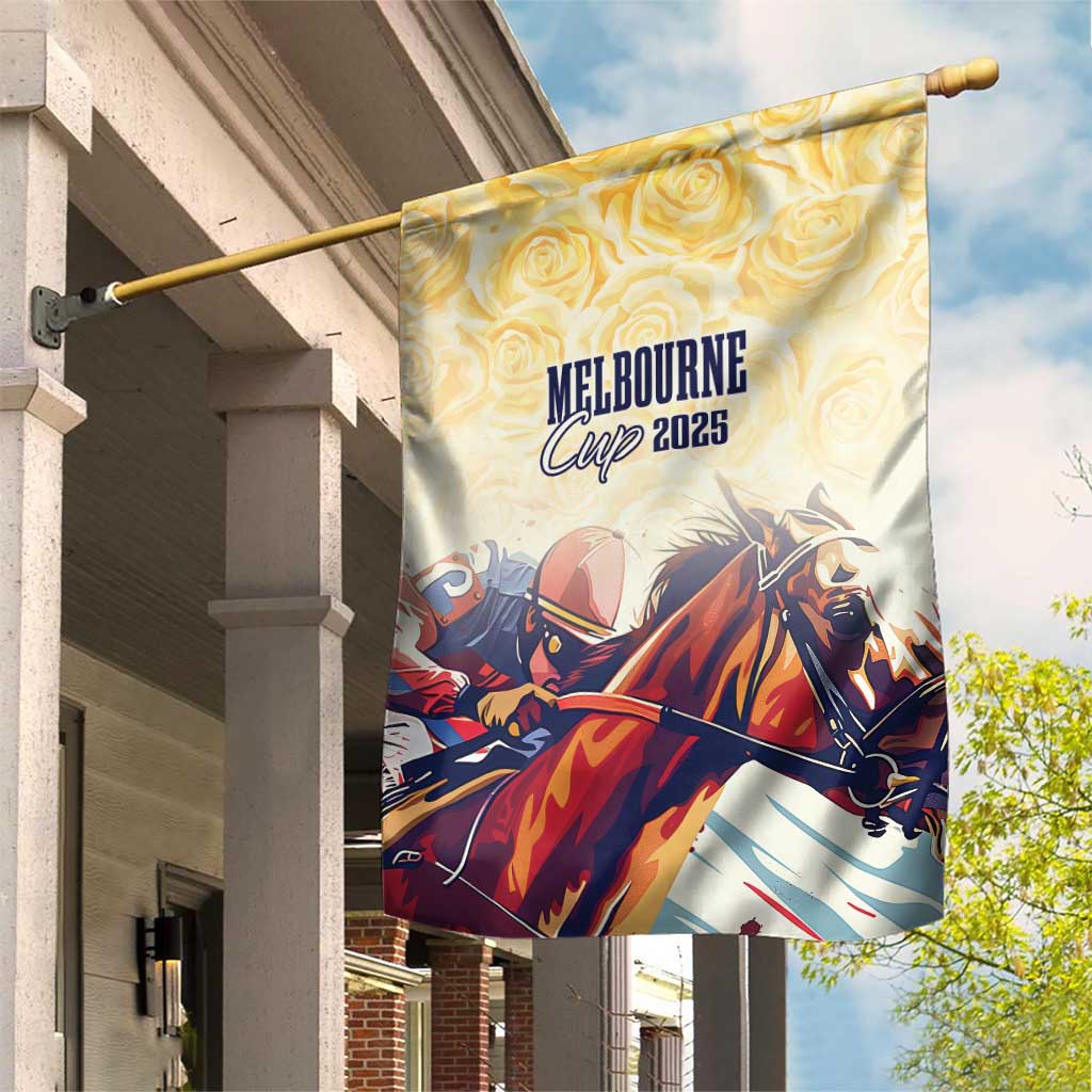 Melbourne Horse Racing Garden Flag Yellow Rose Champion - Wonder Print Shop