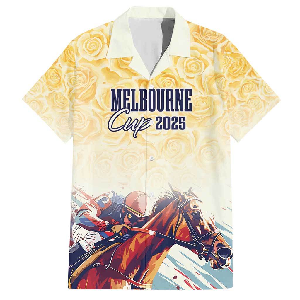 Melbourne Horse Racing Hawaiian Shirt Yellow Rose Champion - Wonder Print Shop