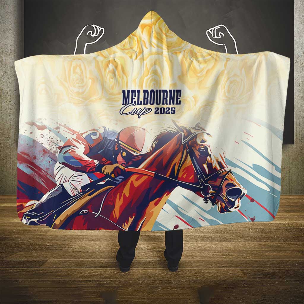Melbourne Horse Racing Hooded Blanket Yellow Rose Champion - Wonder Print Shop