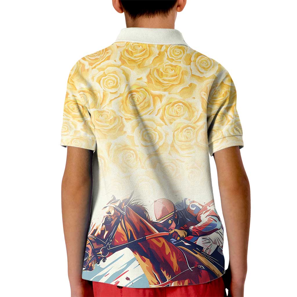 Melbourne Horse Racing Kid Polo Shirt Yellow Rose Champion - Wonder Print Shop