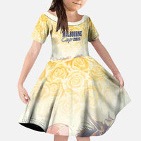 Melbourne Horse Racing Kid Short Sleeve Dress Yellow Rose Champion - Wonder Print Shop