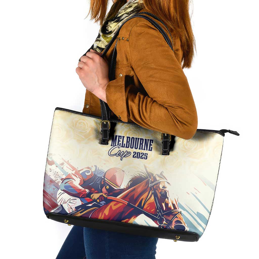Melbourne Horse Racing Leather Tote Bag Yellow Rose Champion - Wonder Print Shop