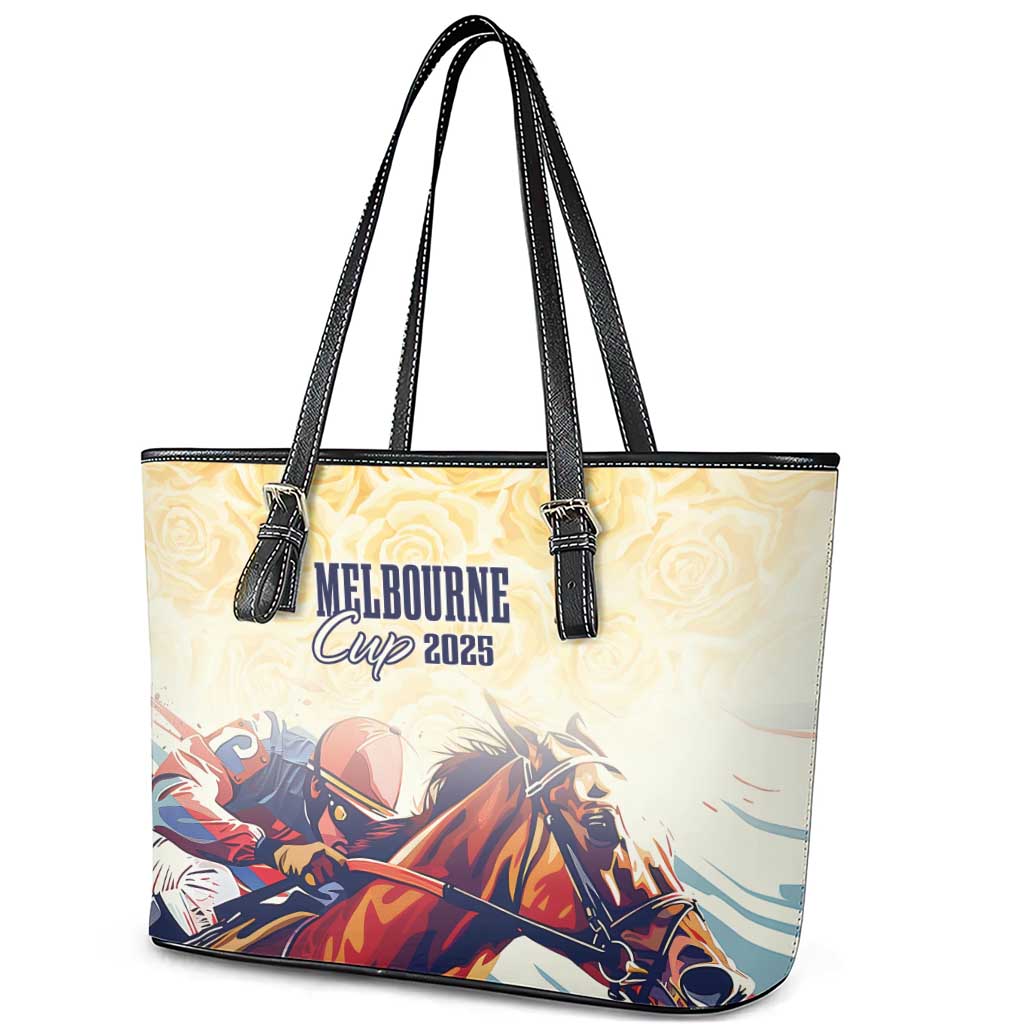 Melbourne Horse Racing Leather Tote Bag Yellow Rose Champion - Wonder Print Shop