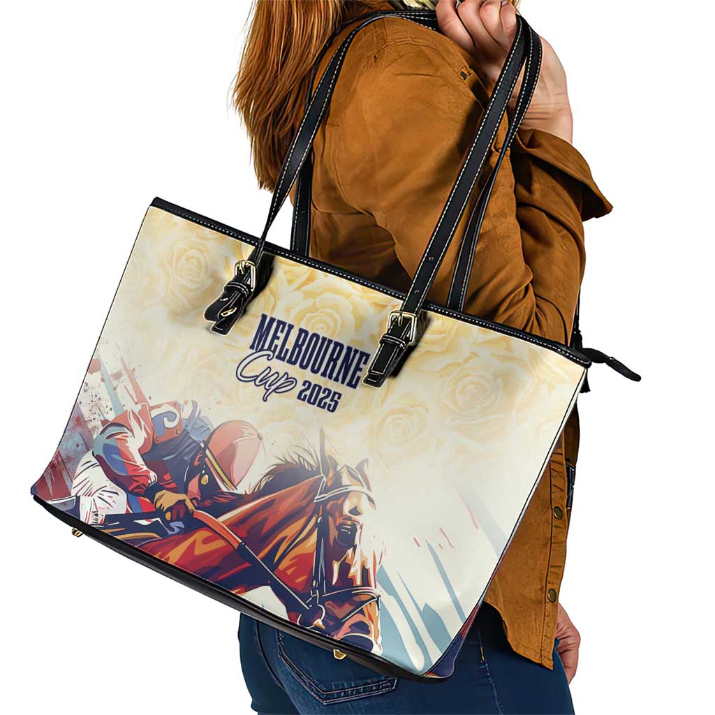 Melbourne Horse Racing Leather Tote Bag Yellow Rose Champion - Wonder Print Shop