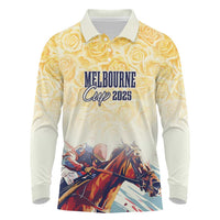 Melbourne Horse Racing Long Sleeve Polo Shirt Yellow Rose Champion - Wonder Print Shop