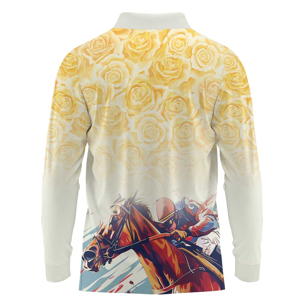 Melbourne Horse Racing Long Sleeve Polo Shirt Yellow Rose Champion - Wonder Print Shop