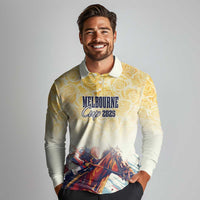 Melbourne Horse Racing Long Sleeve Polo Shirt Yellow Rose Champion - Wonder Print Shop