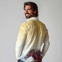 Melbourne Horse Racing Long Sleeve Polo Shirt Yellow Rose Champion - Wonder Print Shop