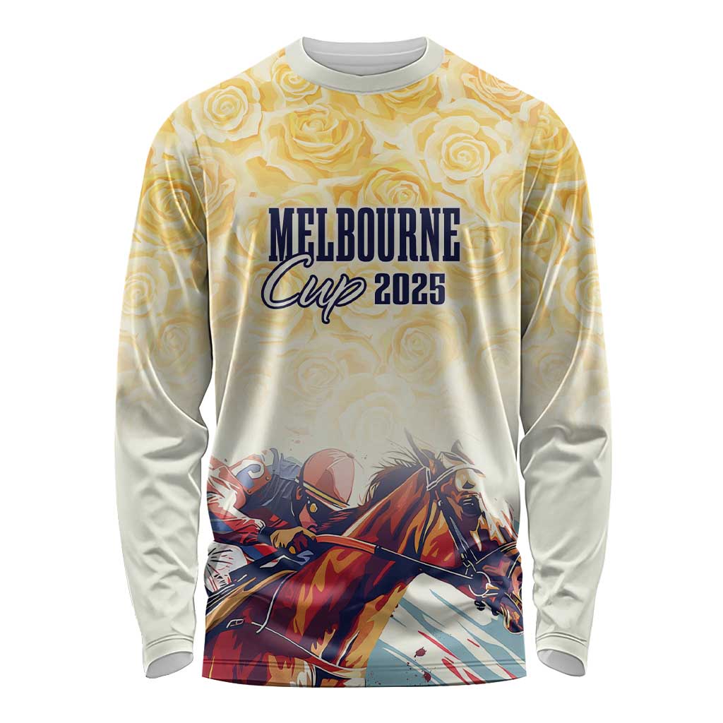 Melbourne Horse Racing Long Sleeve Shirt Yellow Rose Champion - Wonder Print Shop
