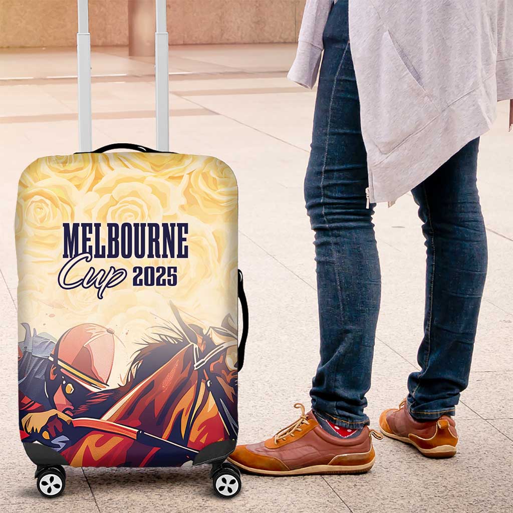 Melbourne Horse Racing Luggage Cover Yellow Rose Champion - Wonder Print Shop