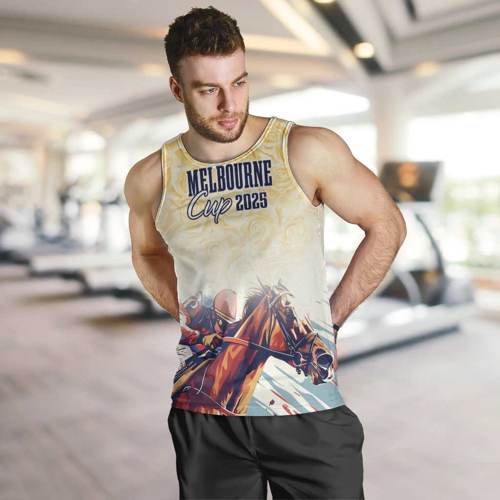 Melbourne Horse Racing Men Tank Top Yellow Rose Champion - Wonder Print Shop