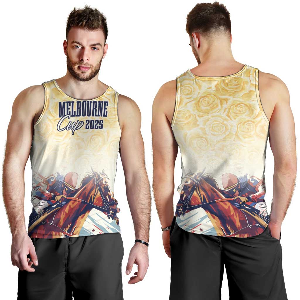 Melbourne Horse Racing Men Tank Top Yellow Rose Champion - Wonder Print Shop