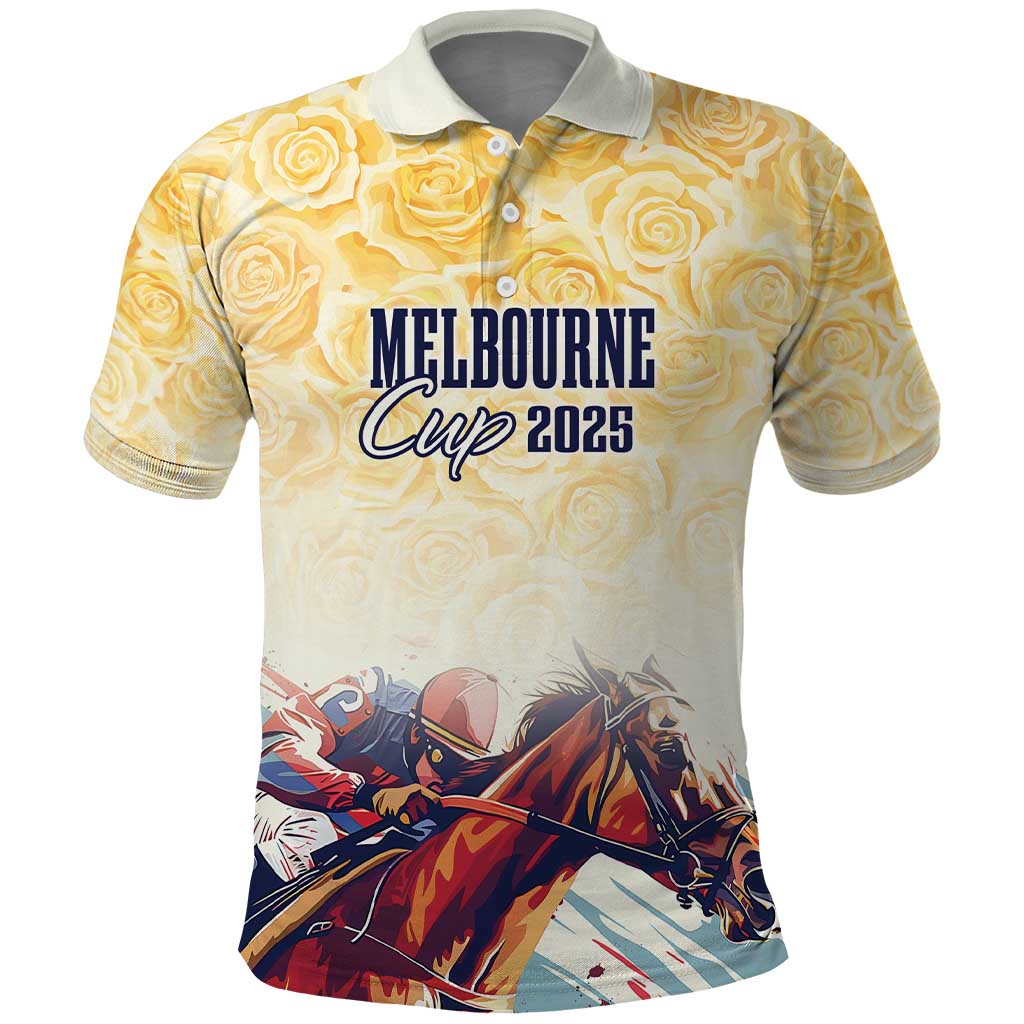 Melbourne Horse Racing Polo Shirt Yellow Rose Champion - Wonder Print Shop