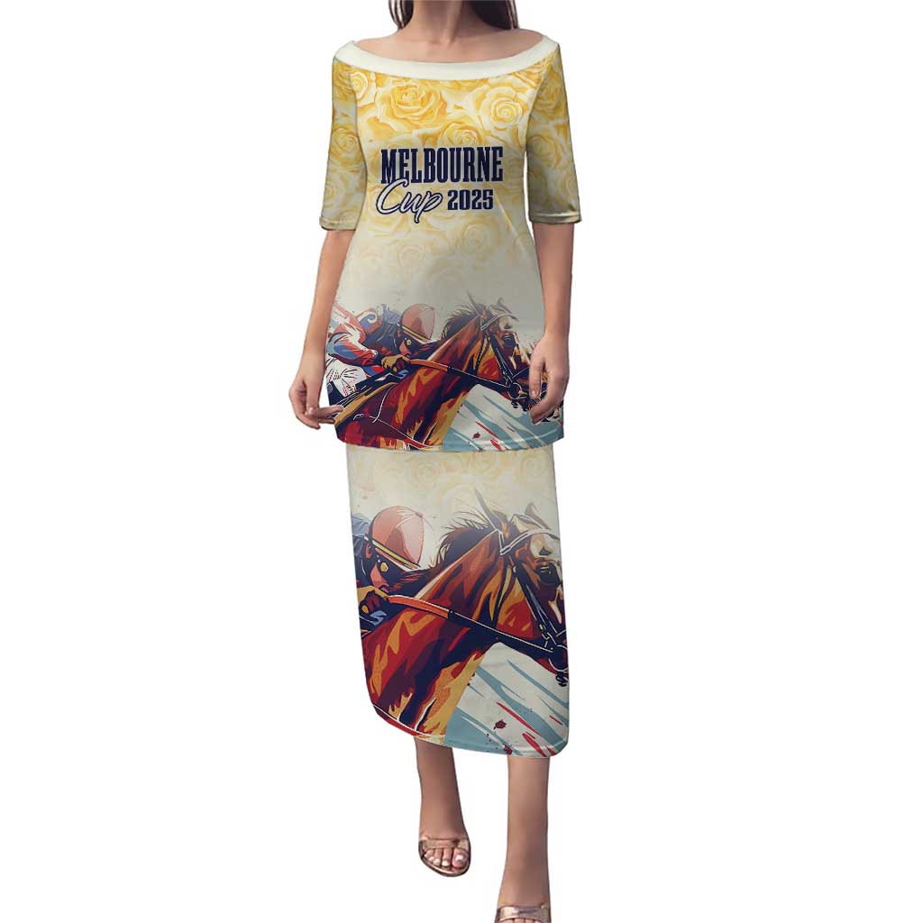 Melbourne Horse Racing Puletasi Yellow Rose Champion - Wonder Print Shop