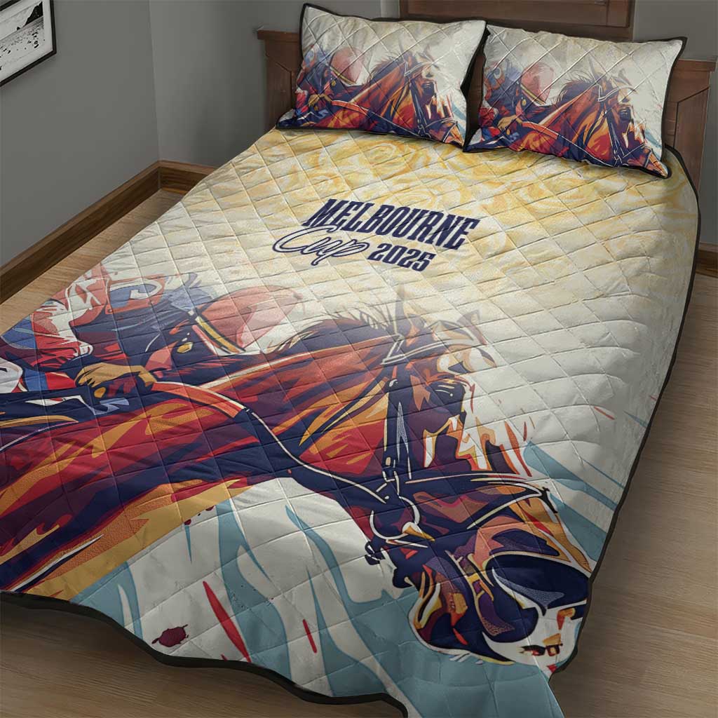 Melbourne Horse Racing Quilt Bed Set Yellow Rose Champion - Wonder Print Shop