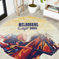 Melbourne Horse Racing Round Carpet Yellow Rose Champion - Wonder Print Shop