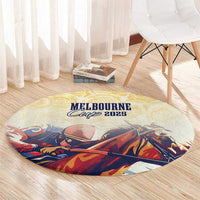 Melbourne Horse Racing Round Carpet Yellow Rose Champion - Wonder Print Shop