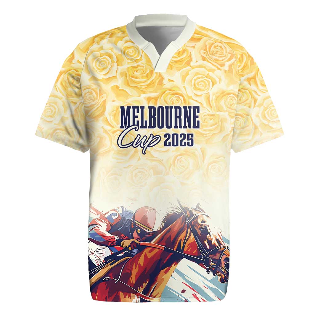 Melbourne Horse Racing Rugby Jersey Yellow Rose Champion - Wonder Print Shop