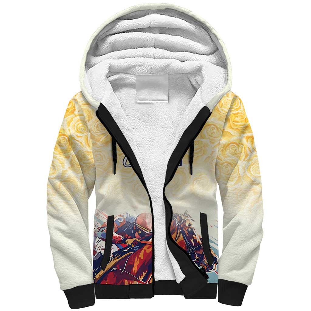 Melbourne Horse Racing Sherpa Hoodie Yellow Rose Champion - Wonder Print Shop