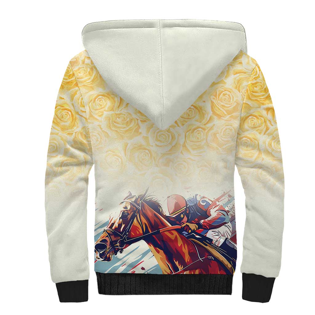 Melbourne Horse Racing Sherpa Hoodie Yellow Rose Champion - Wonder Print Shop