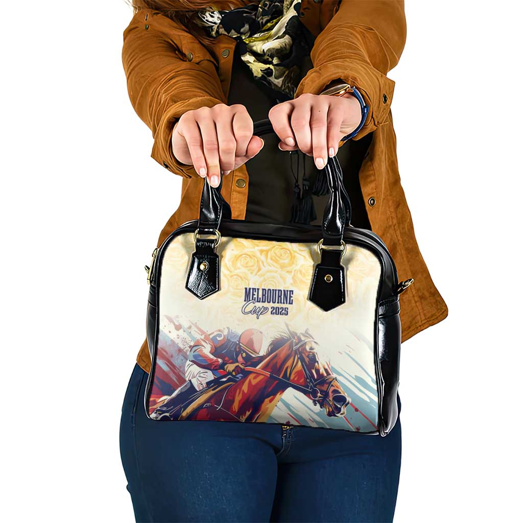 Melbourne Horse Racing Shoulder Handbag Yellow Rose Champion - Wonder Print Shop