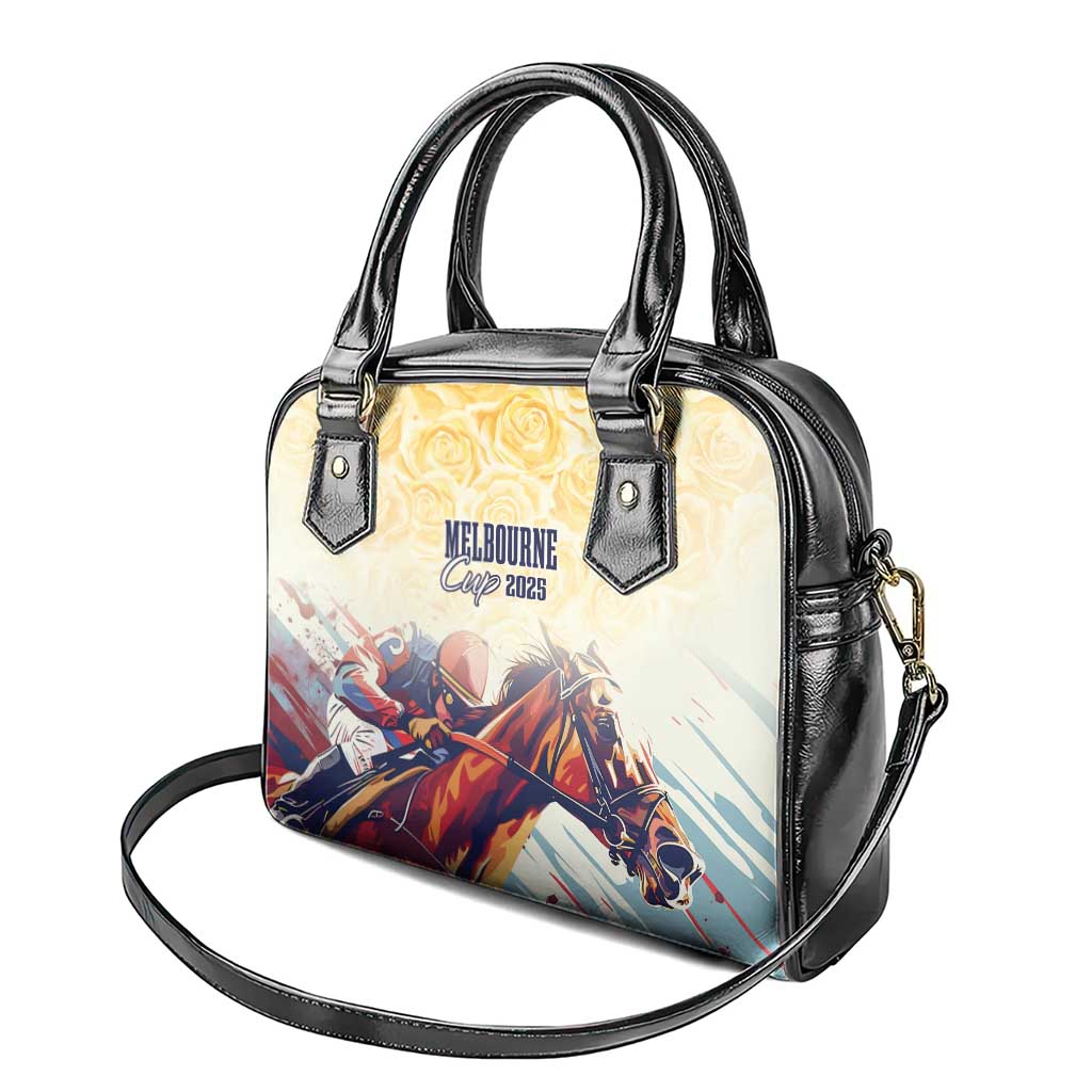 Melbourne Horse Racing Shoulder Handbag Yellow Rose Champion - Wonder Print Shop