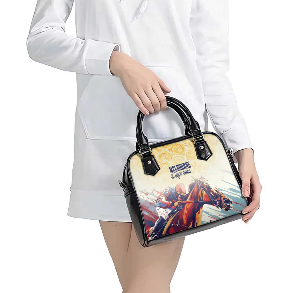 Melbourne Horse Racing Shoulder Handbag Yellow Rose Champion - Wonder Print Shop