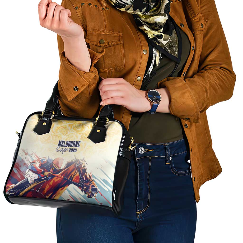 Melbourne Horse Racing Shoulder Handbag Yellow Rose Champion - Wonder Print Shop